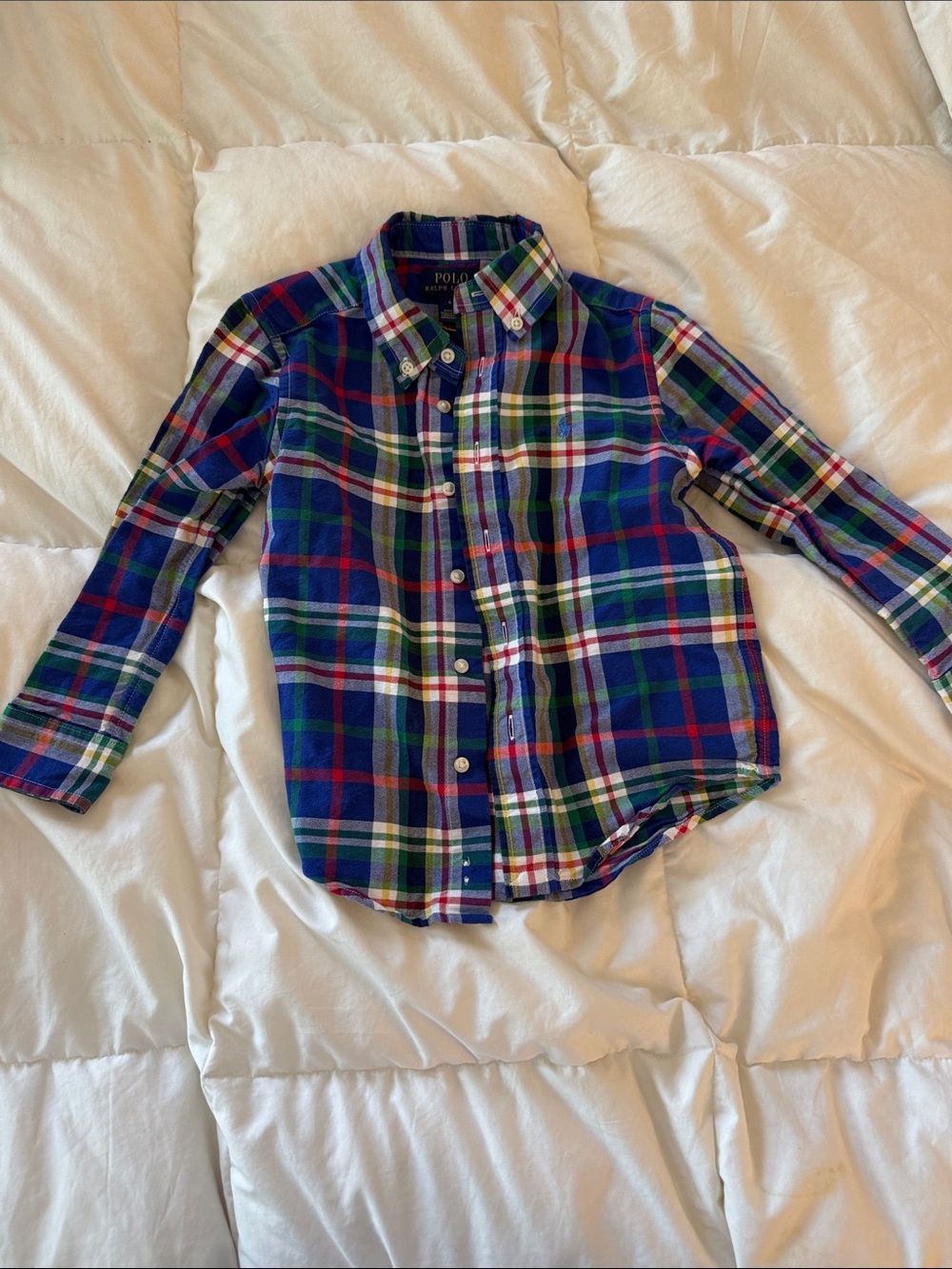 Polo by Ralph Lauren Blue Plaid Button-Down Shirt - Kids